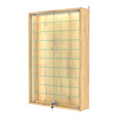 Витрина настенная с регулировочными полками №2-5А-РЕГ-П, Дуб Золотистый