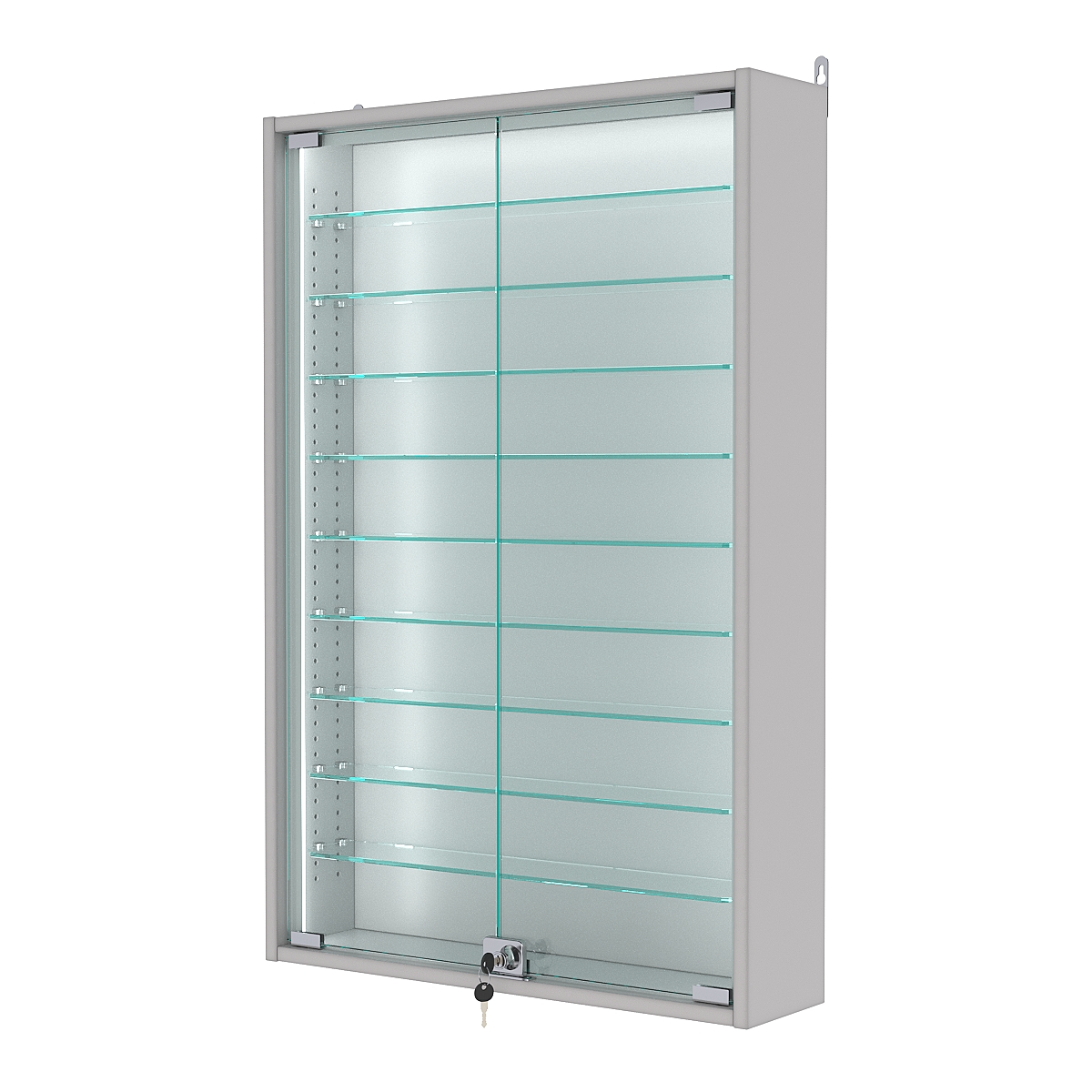 Витрина настенная с регулировочными полками №2-5А-РЕГ-П, Серый