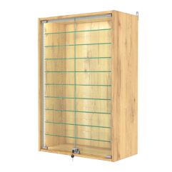 Витрина настенная с регулировочными полками №2-5АГ-РЕГ-П, Дуб Золотистый