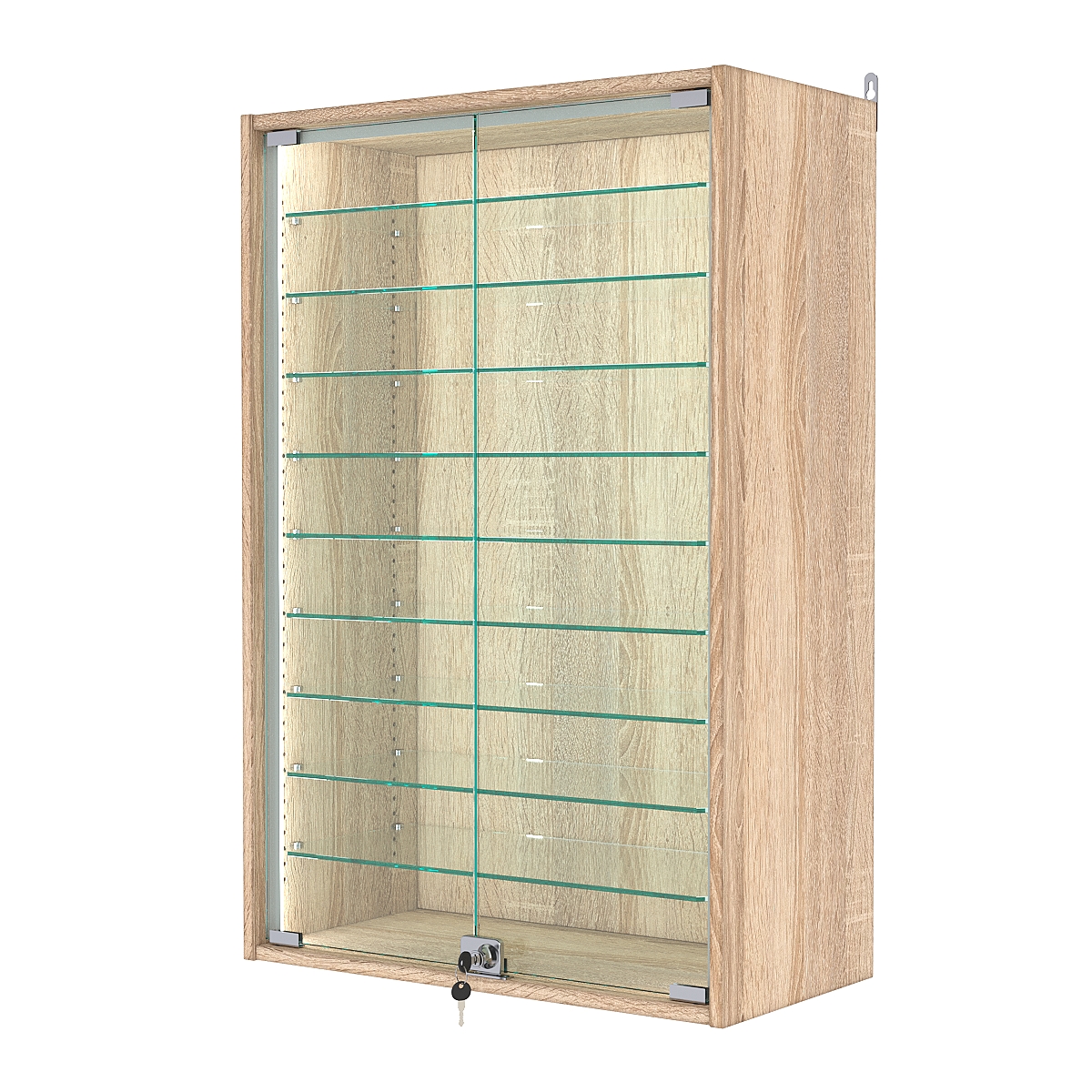 Витрина настенная с регулировочными полками №2-5АГ-РЕГ-П, Дуб Сонома