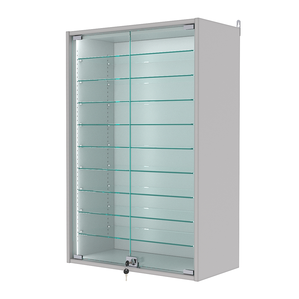 Витрина настенная с регулировочными полками №2-5АГ-РЕГ-П, Серый