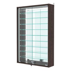 Витрина настенная №2-6А-П с зеркалом, Дуб Венге