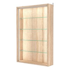 Витрина настенная №2-7А-П с подсветкой, Дуб Сонома