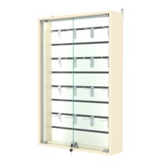 Витрина настенная №2-1Б-П с экономпанелью, без полок, Крем Вайс