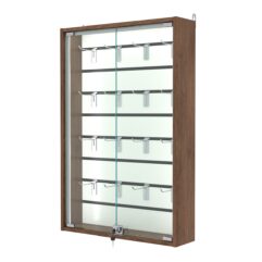 Витрина настенная №2-1Б-П с экономпанелью, без полок, Орех