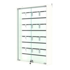 Витрина настенная №2-2Б-П с экономпанелью и с подсветкой (без полок), Белый