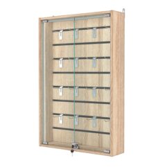 Витрина настенная №2-2Б-П с экономпанелью и с подсветкой (без полок), Дуб Сонома