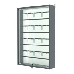 Витрина настенная №2-2Б-П с экономпанелью и с подсветкой (без полок), Темно-Серый