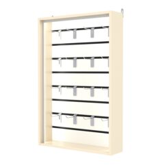 Витрина настенная №2-1В-П с экономпанелью, без полок, Крем Вайс