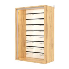 Витрина настенная №2-1ВГ-П с экономпанелью, без полок, Дуб Золотистый