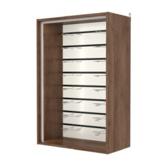 Витрина настенная №2-1ВГ-П с экономпанелью, без полок, Орех