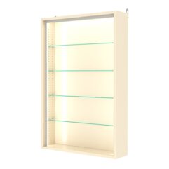 Витрина настенная с регулировочными полками №2-1Г-РЕГ-П, Крем Вайс