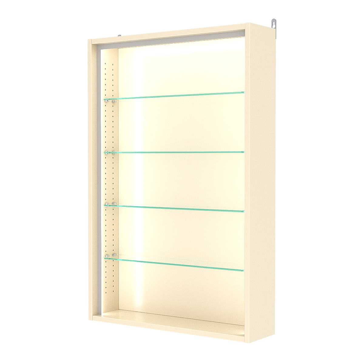 Витрина настенная с регулировочными полками №2-1Г-РЕГ-П, Крем Вайс