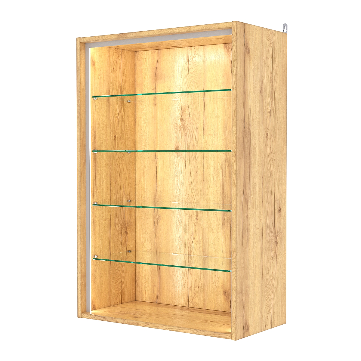 Витрина настенная №2-1ГГ-П, Дуб Золотистый