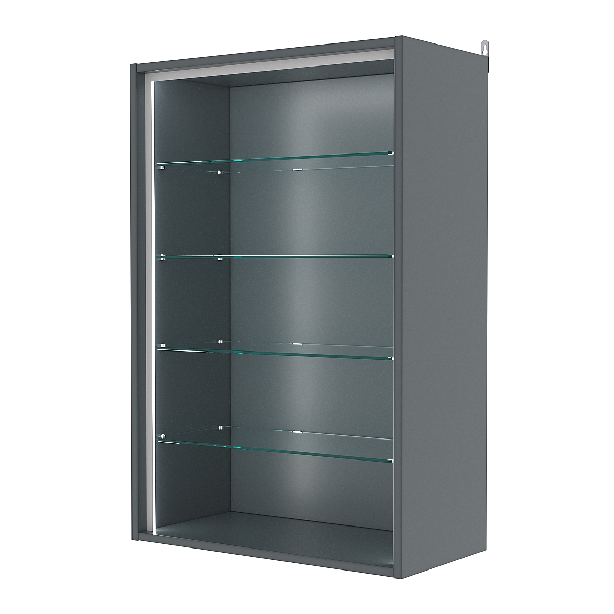 Витрина настенная №2-1ГГ-П, Темно-Серый