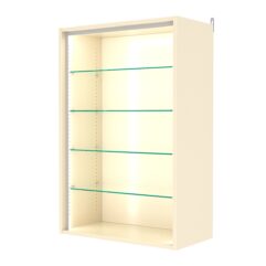 Витрина настенная с регулировочными полками №2-1ГГ-РЕГ-П, Крем Вайс