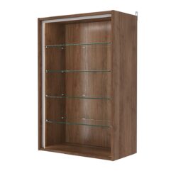 Витрина настенная с регулировочными полками №2-1ГГ-РЕГ-П, Орех