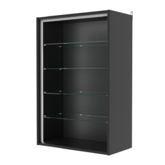 Витрина настенная с регулировочными полками №2-1ГГ-РЕГ-П, Черный