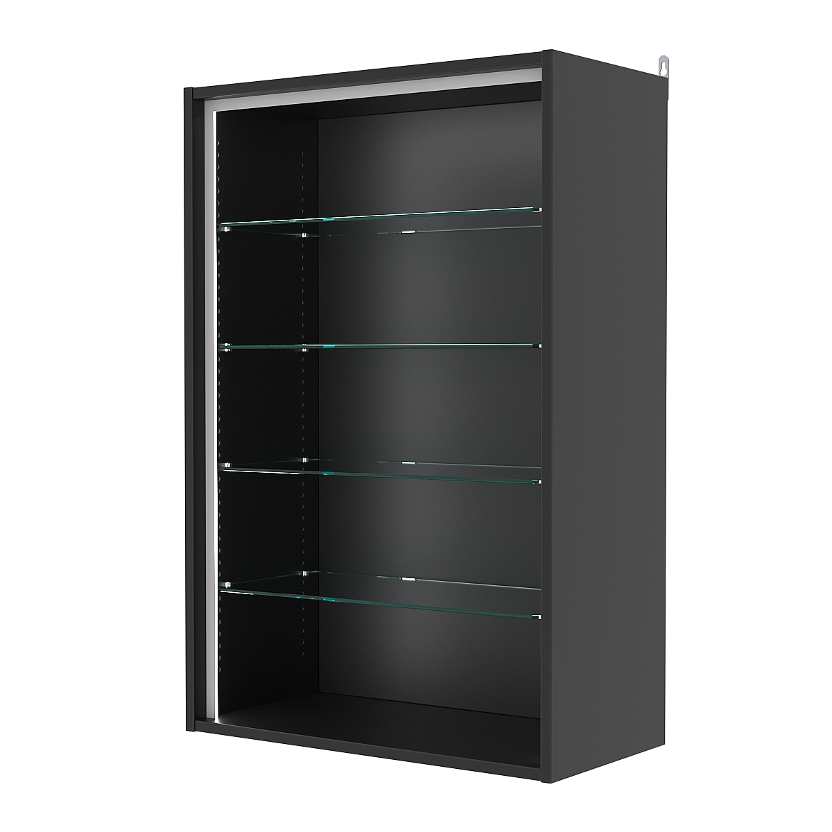 Витрина настенная с регулировочными полками №2-1ГГ-РЕГ-П, Черный