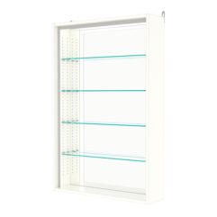 Витрина настенная с регулировочными полками №2-2Г-РЕГ-П с зеркалом, Белый