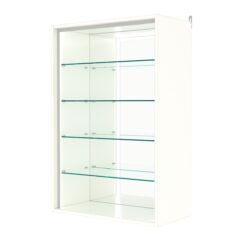 Витрина настенная №2-2ГГ-П с зеркалом, Белый