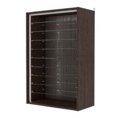 Витрина настенная с регулировочными полками №2-5ГГ-РЕГ-П, Дуб Венге