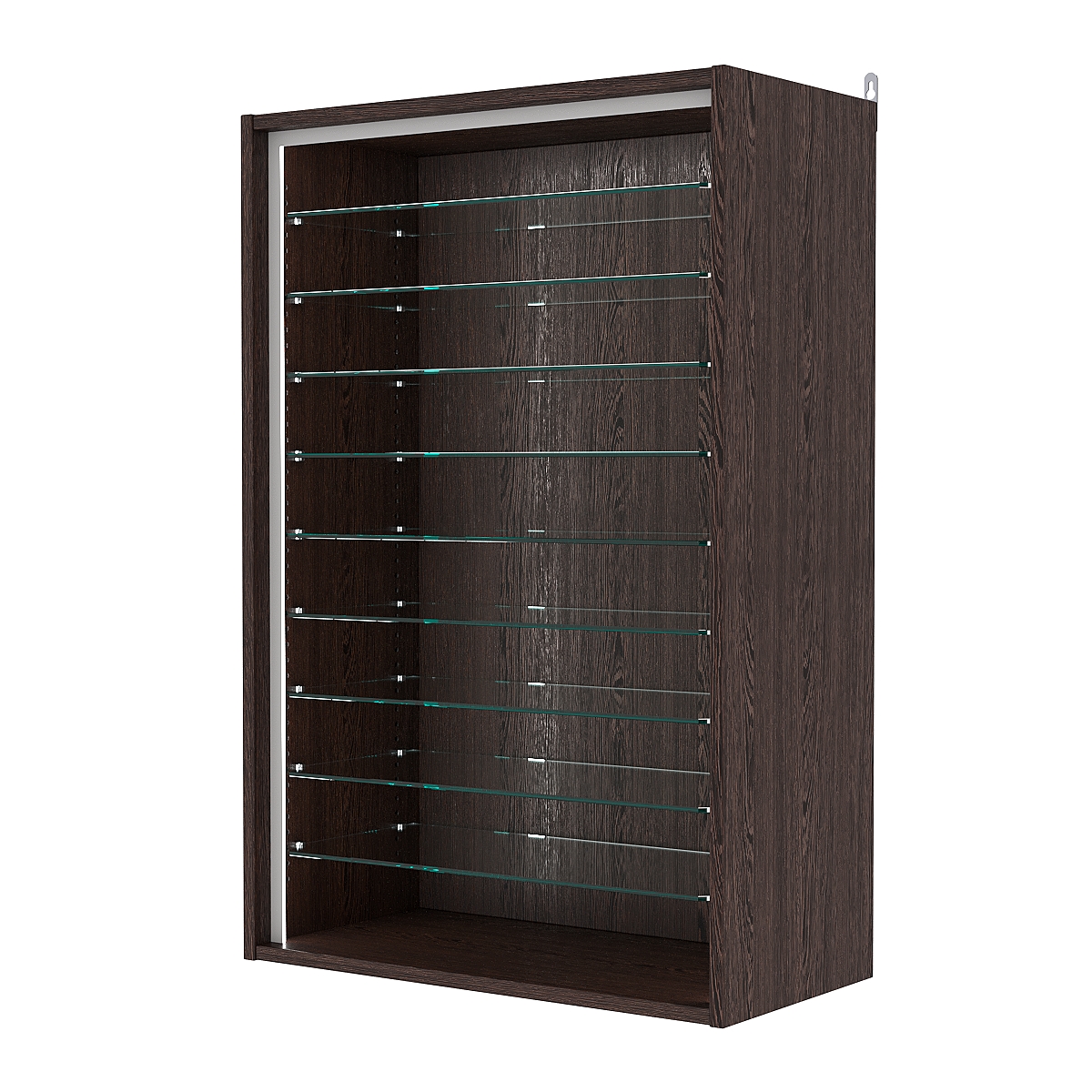 Витрина настенная с регулировочными полками №2-5ГГ-РЕГ-П, Дуб Венге