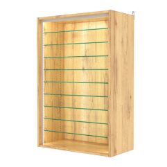 Витрина настенная с регулировочными полками №2-5ГГ-РЕГ-П, Дуб Золотистый
