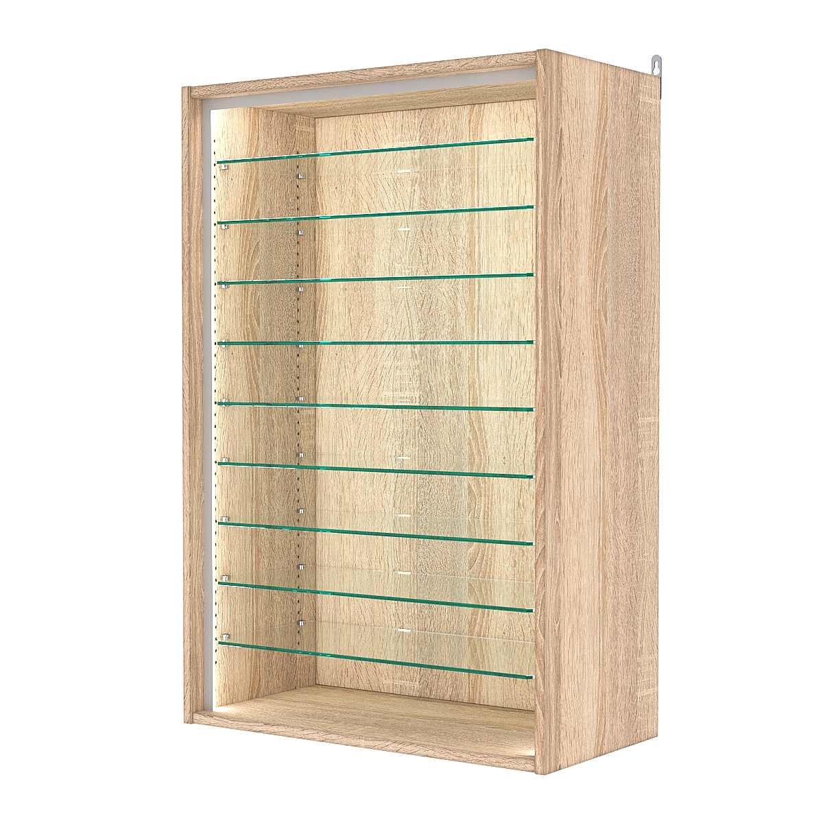 Витрина настенная с регулировочными полками №2-5ГГ-РЕГ-П, Дуб Сонома