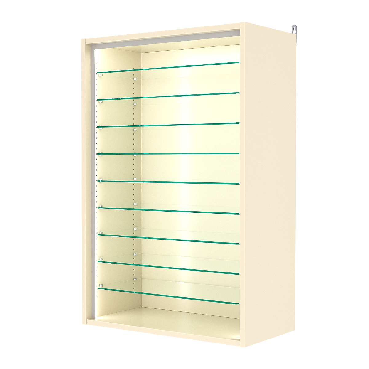 Витрина настенная с регулировочными полками №2-5ГГ-РЕГ-П, Крем Вайс