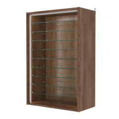 Витрина настенная с регулировочными полками №2-5ГГ-РЕГ-П, Орех
