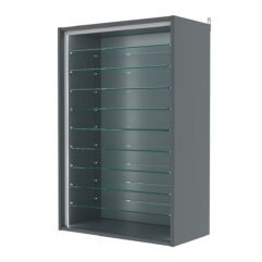 Витрина настенная с регулировочными полками №2-5ГГ-РЕГ-П, Темно-Серый