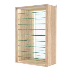 Витрина настенная №2-6ГГ-П с зеркалом, Дуб Сонома