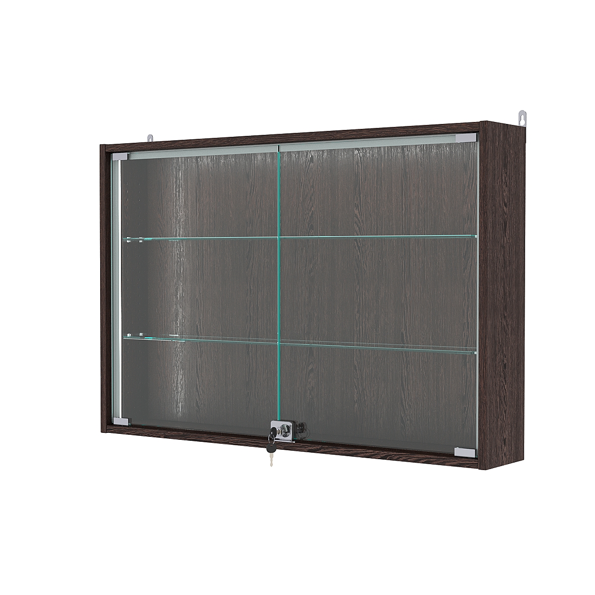Витрина настенная с регулировочными полками №3-1А-РЕГ-П, Дуб Венге