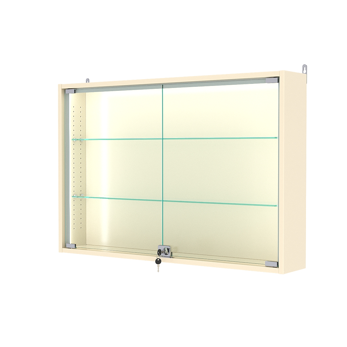 Витрина настенная с регулировочными полками №3-1А-РЕГ-П, Крем Вайс