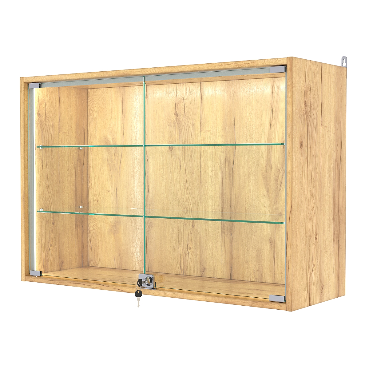 Витрина настенная №3-1АГ-П, Дуб Золотистый