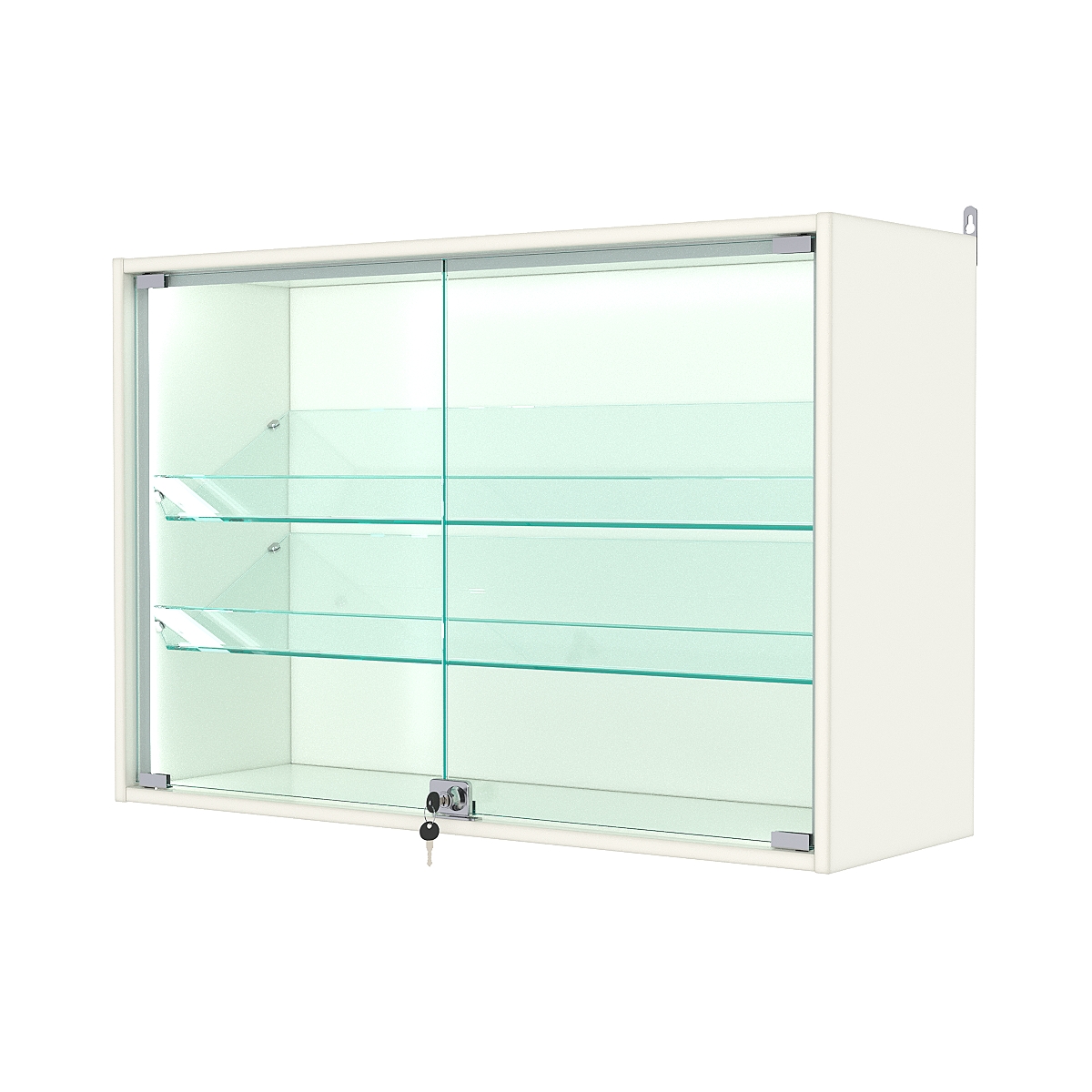 Витрина настенная №3-1АКГ-П, Белый