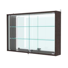 Витрина настенная №3-2А-П с зеркалом, Дуб Венге