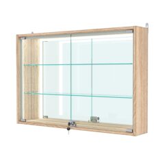 Витрина настенная №3-2А-П с зеркалом, Дуб Сонома