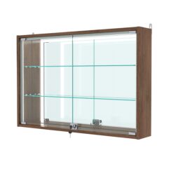 Витрина настенная №3-2А-П с зеркалом, Орех