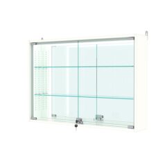 Витрина настенная с регулировочными полками №3-2А-РЕГ-П с зеркалом, Белый