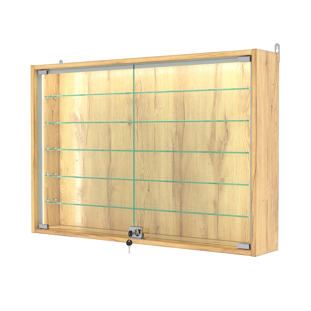 Витрина настенная №3-5А-П, Дуб Золотистый