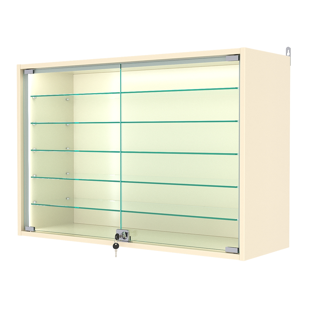 Витрина настенная №3-5АГ-П, Крем Вайс