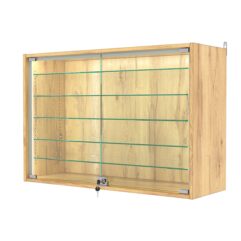 Витрина настенная с регулировочными полками №3-5АГ-РЕГ-П, Дуб Золотистый