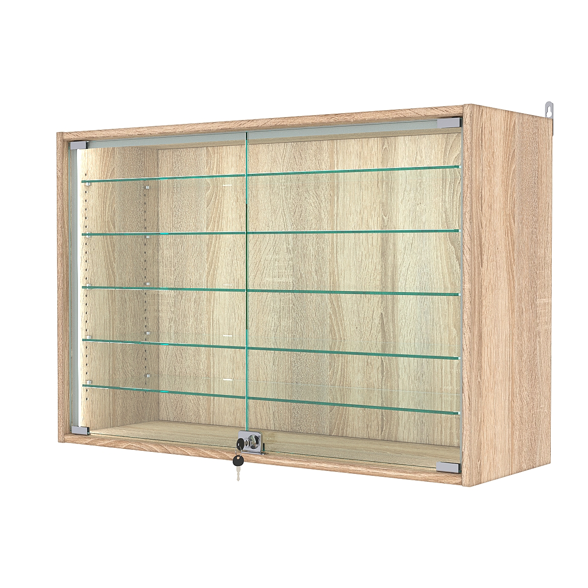 Витрина настенная с регулировочными полками №3-5АГ-РЕГ-П, Дуб Сонома