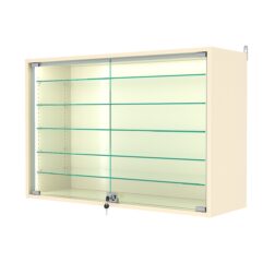 Витрина настенная с регулировочными полками №3-5АГ-РЕГ-П, Крем Вайс