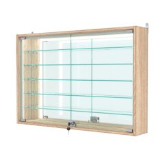 Витрина настенная №3-6А-П с зеркалом, Дуб Сонома