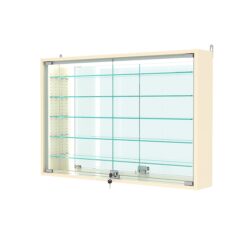 Витрина настенная с регулировочными полками №3-6А-РЕГ-П с зеркалом, Крем Вайс