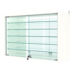 Витрина настенная №3-6АГ-П с зеркалом, Белый