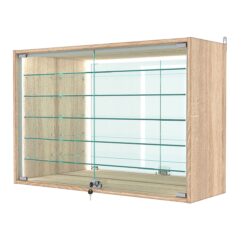 Витрина настенная №3-6АГ-П с зеркалом, Дуб Сонома